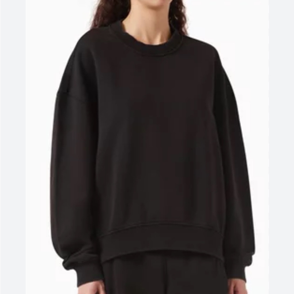 Cos Womens Black Classic Cotton Soft Crewneck Sweater, Size XS